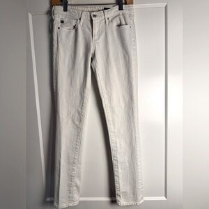 AG Adriano Goldschmied white stilt Straight Leg low rise jeans cotton